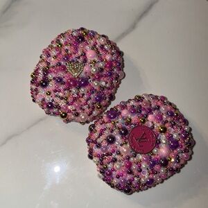 Elegant Pink and Purple Beaded AirPod Covers